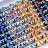 36pcs Shell Stainless Steel Rings For Mens Women Wedding Party