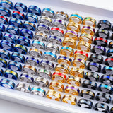 36pcs Shell Stainless Steel Rings For Mens Women Wedding Party