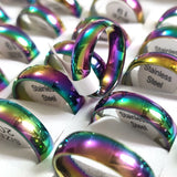 36pcs Colorful 316L Stainless Steel Band Rings Men Women Wedding Jewelry