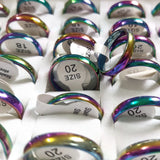 36pcs Colorful 316L Stainless Steel Band Rings Men Women Wedding Jewelry