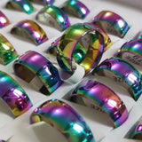 36pcs Colorful 316L Stainless Steel Band Rings Men Women Wedding Jewelry