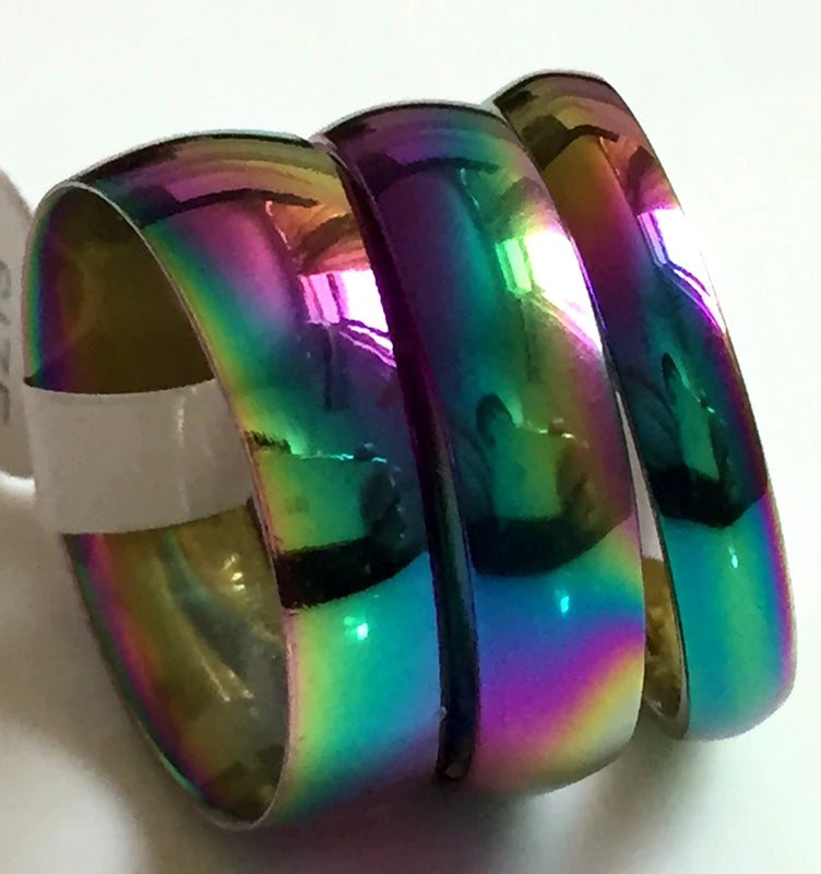 36pcs Colorful 316L Stainless Steel Band Rings Men Women Wedding Jewelry