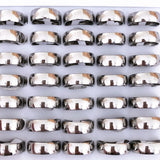 36pcs Stainless Steel 8mm Fashion Ring Men Women Wedding Jewelry
