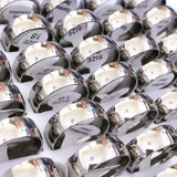 36pcs Stainless Steel 8mm Fashion Ring Men Women Wedding Jewelry