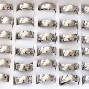 36pcs Stainless Steel 8mm Fashion Ring Men Women Wedding Jewelry