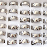 36pcs Stainless Steel 8mm Fashion Ring Men Women Wedding Jewelry