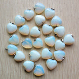 36pcs/lot Pink Opal Heart Charms Pendants for DIY Jewelry Making