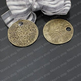 37.5mm Bronze Round Alloy Charms Pendants DIY Jewelry 6pcs