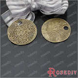 37.5mm Bronze Round Alloy Charms Pendants DIY Jewelry 6pcs