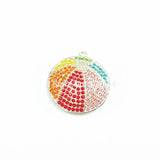 10pcs/lot Beach Ball Rhinestone Pendants for Summer Jewelry