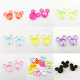 50pcs Transparent Faceted Acrylic Mouse Beads Chunky Jewelry/DIY Jewelry