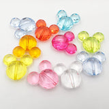 50pcs Transparent Acrylic Mouse Beads Chunky DIY Hand Jewelry