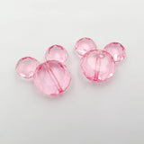 50pcs Transparent Acrylic Mouse Beads Chunky DIY Hand Jewelry