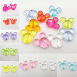 50pcs Transparent Acrylic Mouse Beads Chunky DIY Hand Jewelry