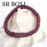 3MM Natural Stone Red Beaded Bracelet Garnet Bangle Jewelry