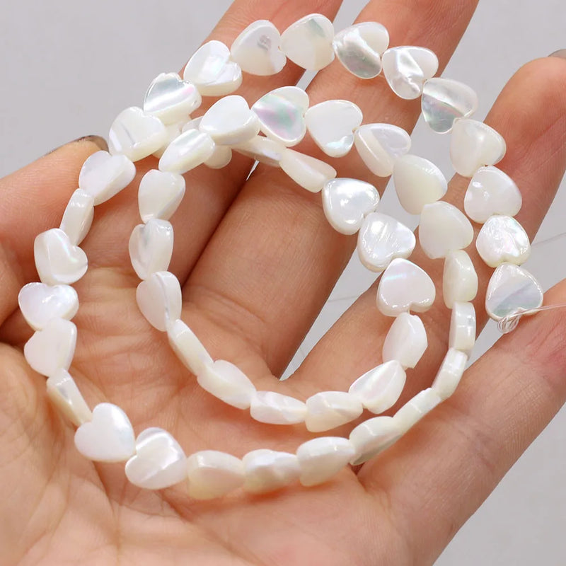 3PCS Shell Peach Heart Beads DIY Jewelry Gift Mother-of-Pearl Shells