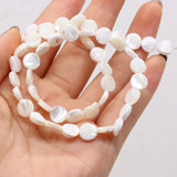 3PCS Natural Freshwater Shells Round Bead DIY Necklace Bracelet Charms