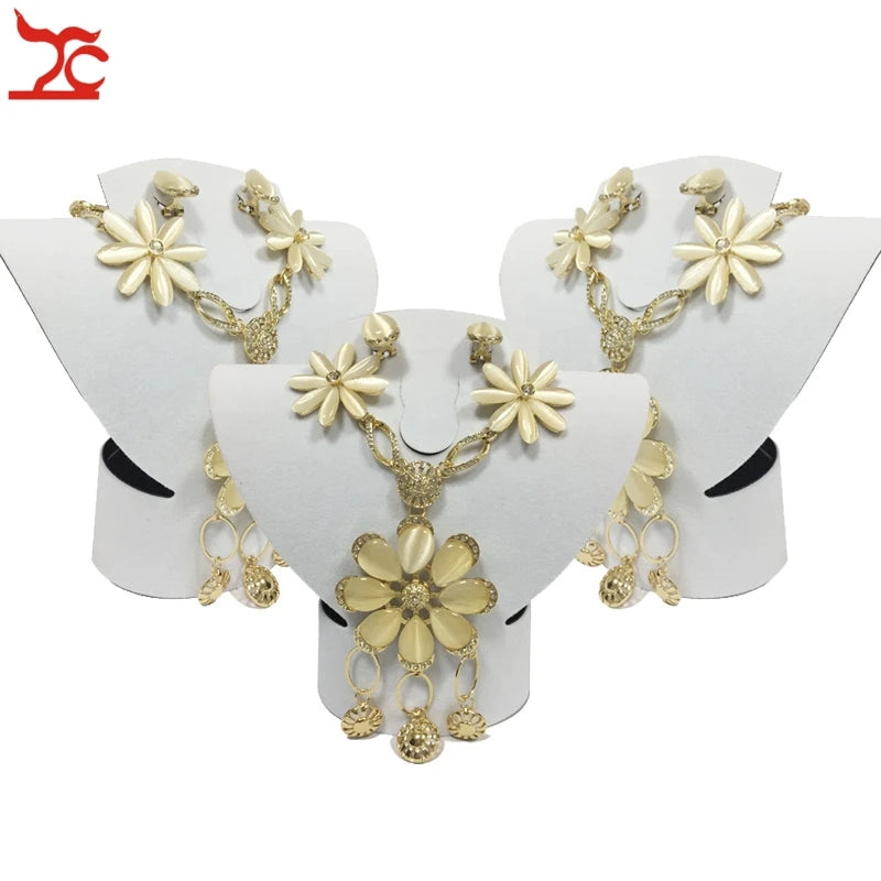 3Pcs Foldable Velvet Plastic Jewelry Set Display Rack