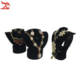 3Pcs Foldable Velvet Plastic Jewelry Set Display Rack