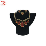3Pcs Foldable Velvet Plastic Jewelry Set Display Rack