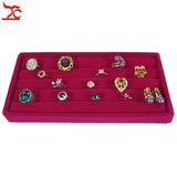 3Pcs Velvet Jewelry Ring Earring Display Stackable Tray