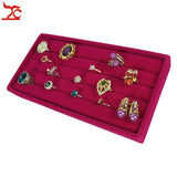 3Pcs Velvet Jewelry Ring Earring Display Stackable Tray