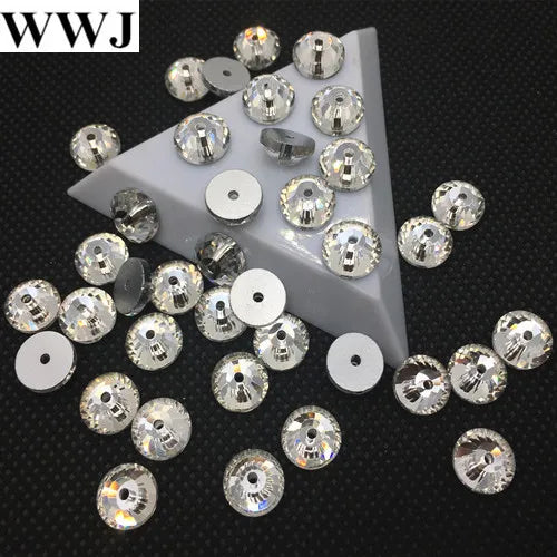 3-8mm Round Sew On Crystal XILION Lochrose Rhinestone One Hole