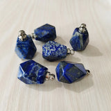 3pcs Lapis Lazuli Perfume Bottle Pendants for Jewelry Making