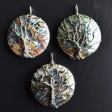 Wire Wrap Abalone Shell Tree of Life Round Pendant 3pcs/lot