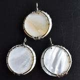 Wire Wrap Abalone Shell Tree of Life Round Pendant 3pcs/lot