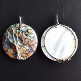 Wire Wrap Abalone Shell Tree of Life Round Pendant 3pcs/lot