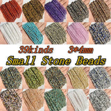 3x4MM Natural Small Agats Facted Beads Round Loose Rondell Beads