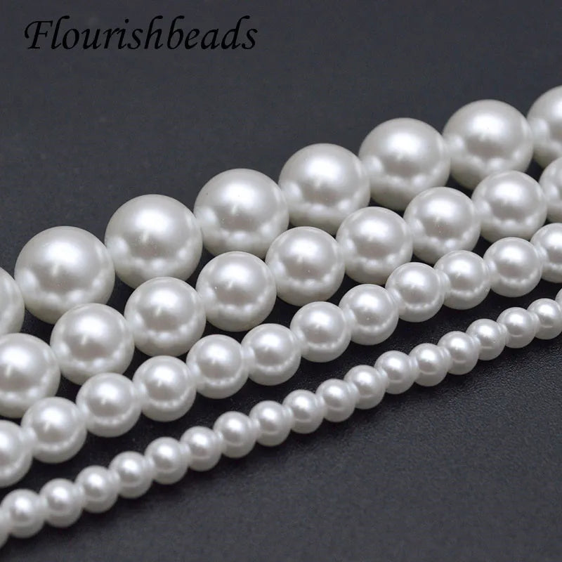 Glass Pearl Spacer Beads 10 Strands 4-14mm Round DIY Necklace Jewelry Making