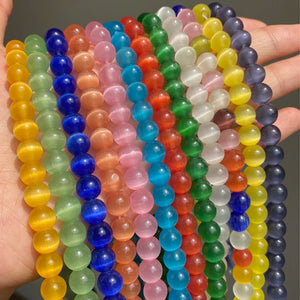 Multicolor Cat Eye Stone Beads 4-12mm for Jewelry Making DIY Necklace Bracelet