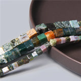 Natural Stone Agates Cube Spacer Beads 4/6/8mm DIY Jewelry Making