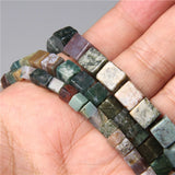 Natural Stone Agates Cube Spacer Beads 4/6/8mm DIY Jewelry Making