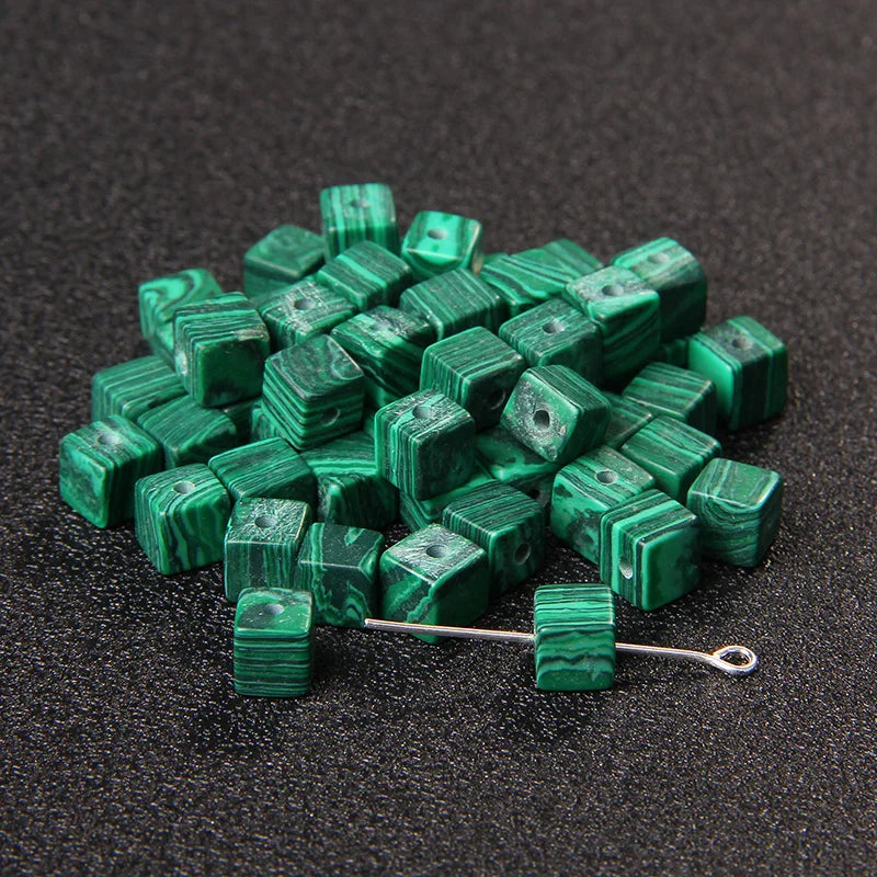 Natural Stone Agates Cube Spacer Beads 4/6/8mm DIY Jewelry Making