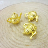 40 PCS Teapot Charms Pendant Gold-color for DIY Jewelry Making