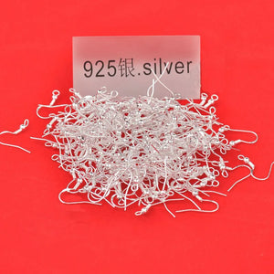 400PCS 18mm Sterling Silver Earring Hooks Ball Ear Wire
