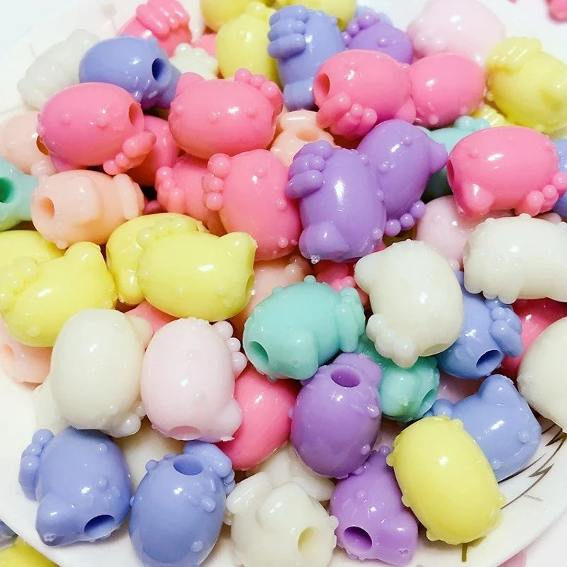 400Pcs 14mm Cat Spring Acrylic Beads DIY Necklace Bracelet