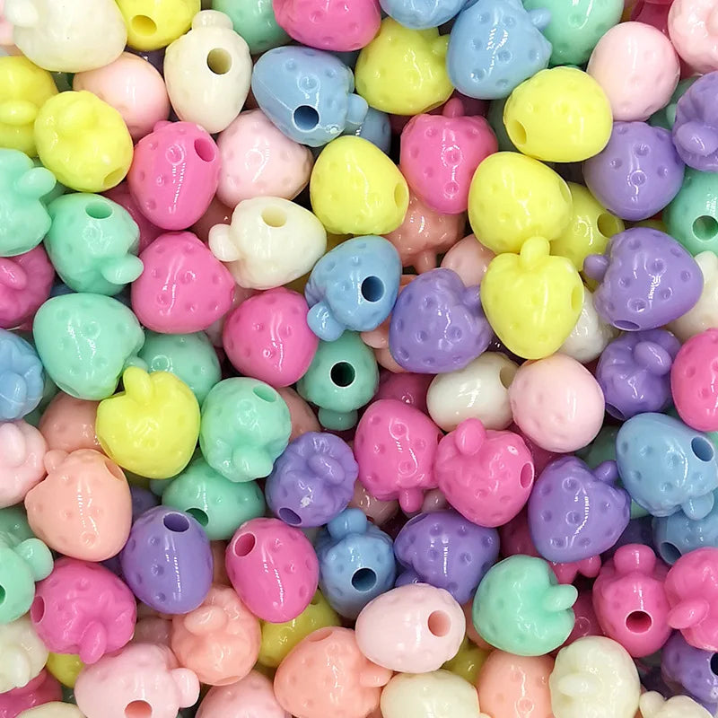 400Pcs Acrylic Strawberry Beads DIY Jewelry Accessories