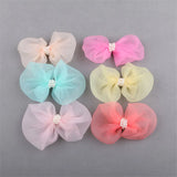 40pcs Lace Chiffon Ribbon Bows Button Patch Sticker Girl Women Hair Jewelry