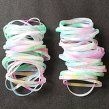 40Pcs Night Glow Silicone Wristbands for Women Girls