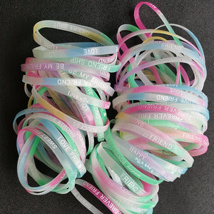 40Pcs Night Glow Silicone Wristbands for Women Girls
