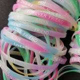 40Pcs Night Glow Silicone Wristbands for Women Girls