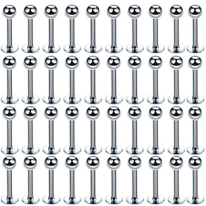 40Pcs Surgical Steel Lip Labret Cartilage Tragus Earrings Body Jewelry