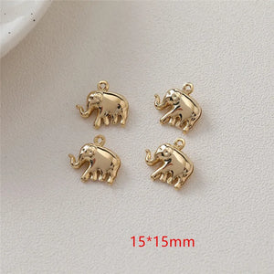 40pcs 15mm Elephant Shape Copper Floating Locket Charms DIY Earring Accessory