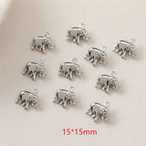 40pcs 15mm Elephant Shape Copper Floating Locket Charms DIY Earring Accessory