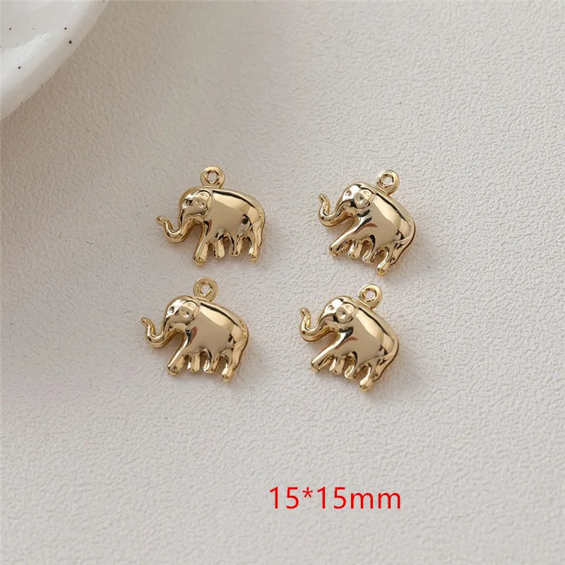 40pcs 15mm Elephant Shape Copper Floating Locket Charms DIY Earring Accessory
