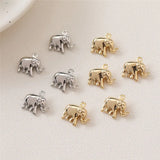 40pcs 15mm Elephant Shape Copper Floating Locket Charms DIY Earring Accessory